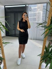 Ms Körüklü Siyah Elbise M