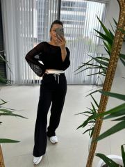 Transparan Siyah Bluz