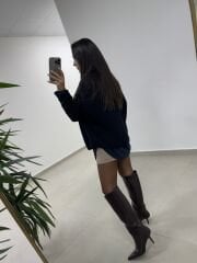 Dv 10804 Kayık Yaka Laci Basic Triko