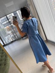 My 3760 İndigo Midi Bluzlu Elbise