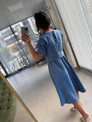 My 3760 İndigo Midi Bluzlu Elbise