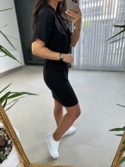 Bh Tensel Cepli Siyah Elbise