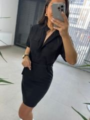 Bh Tensel Cepli Siyah Elbise