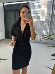 Bh Tensel Cepli Siyah Elbise