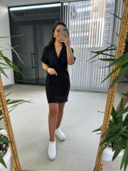 Bh Tensel Cepli Siyah Elbise