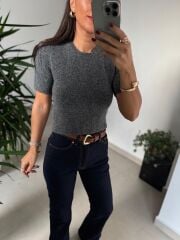 Dv 10651 Yumoş Kısa Kollu Antrasit Kazak