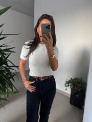 Dv 10651 Yumoş Kısa Kollu Gri Kazak