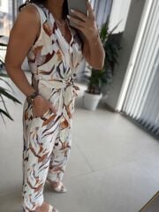 Bb 28832 Floş Keten Renk Geçişli Tulum
