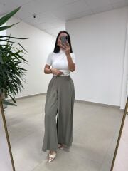 Fp 51204 Astro Bel Lastikli Tensel Haki Pantolon