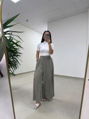 Fp 51204 Astro Bel Lastikli Tensel Haki Pantolon