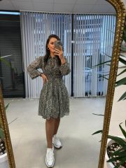My 3010 Belted Khaki Shirt Chiffon Dress