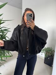 Dm 5006 Siyah Süet Mont