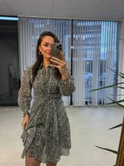 My 3010 Belted Khaki Shirt Chiffon Dress