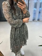 My 3010 Belted Khaki Shirt Chiffon Dress