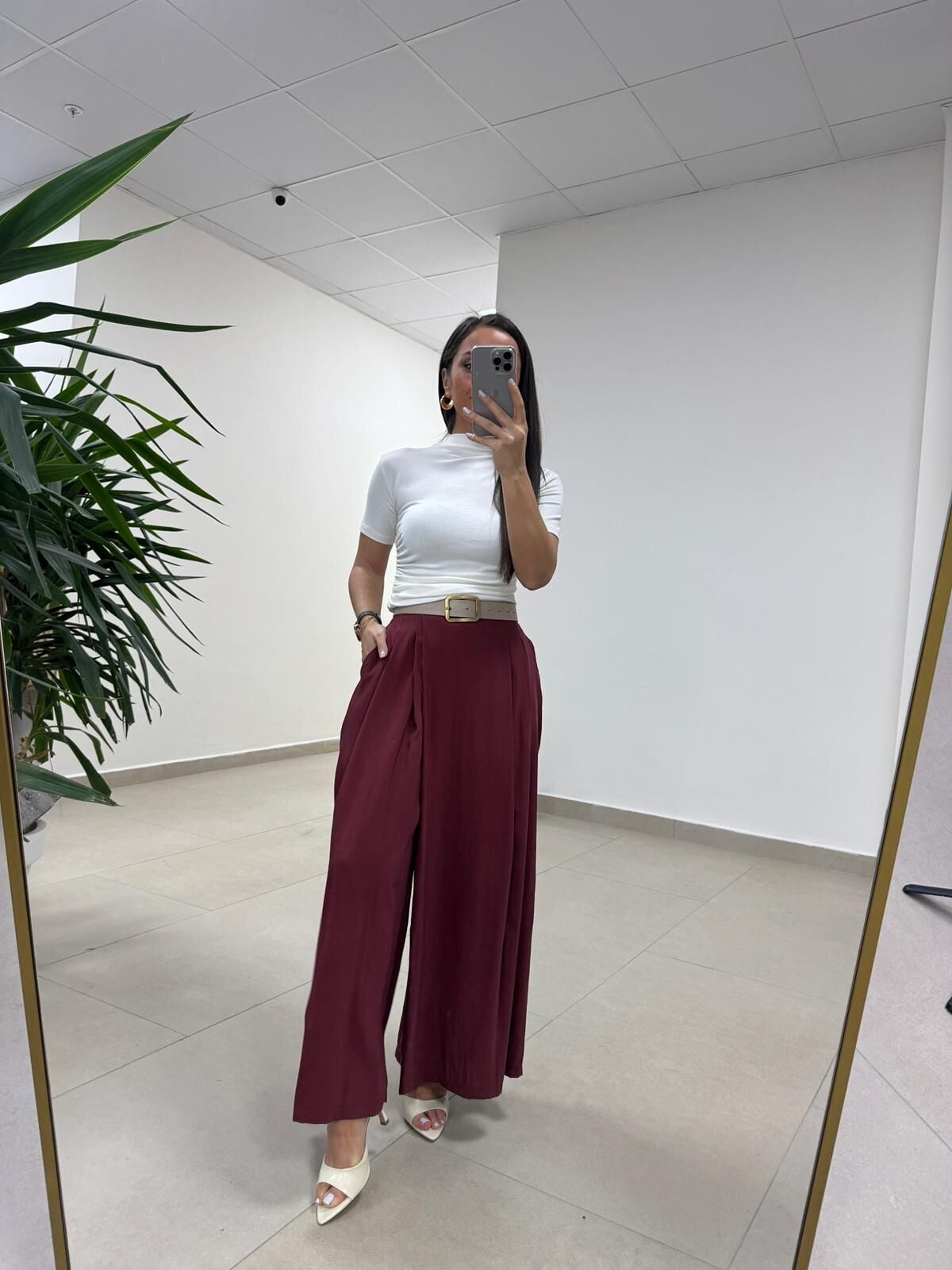 Fp 51204 Astro Bel Lastikli Tensel Bordo Pantolon