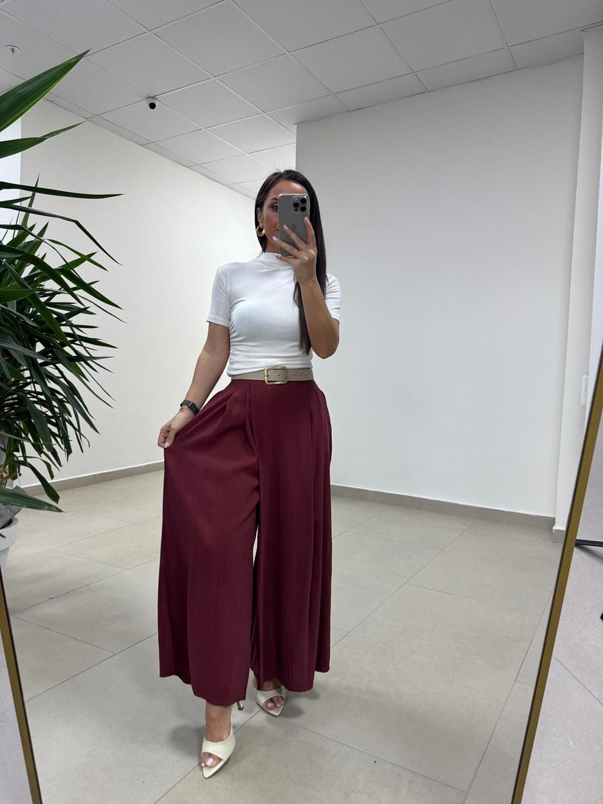 Fp 51204 Astro Bel Lastikli Tensel Bordo Pantolon