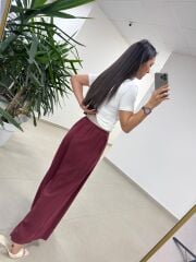 Fp 51204 Astro Bel Lastikli Tensel Bordo Pantolon