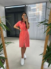 Sg Yavruağzı Belted Shirt Dress