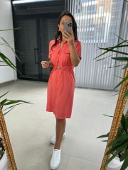 Sg Yavruağzı Belted Shirt Dress