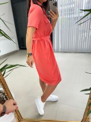 Sg Yavruağzı Belted Shirt Dress