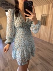 Mavi mini şifon elb