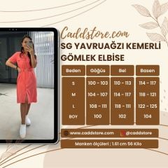Sg Yavruağzı Kemerli Gömlek Elbise