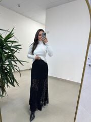 Orj. Marka 2419 Balıkçı Ekru Triko Kazak