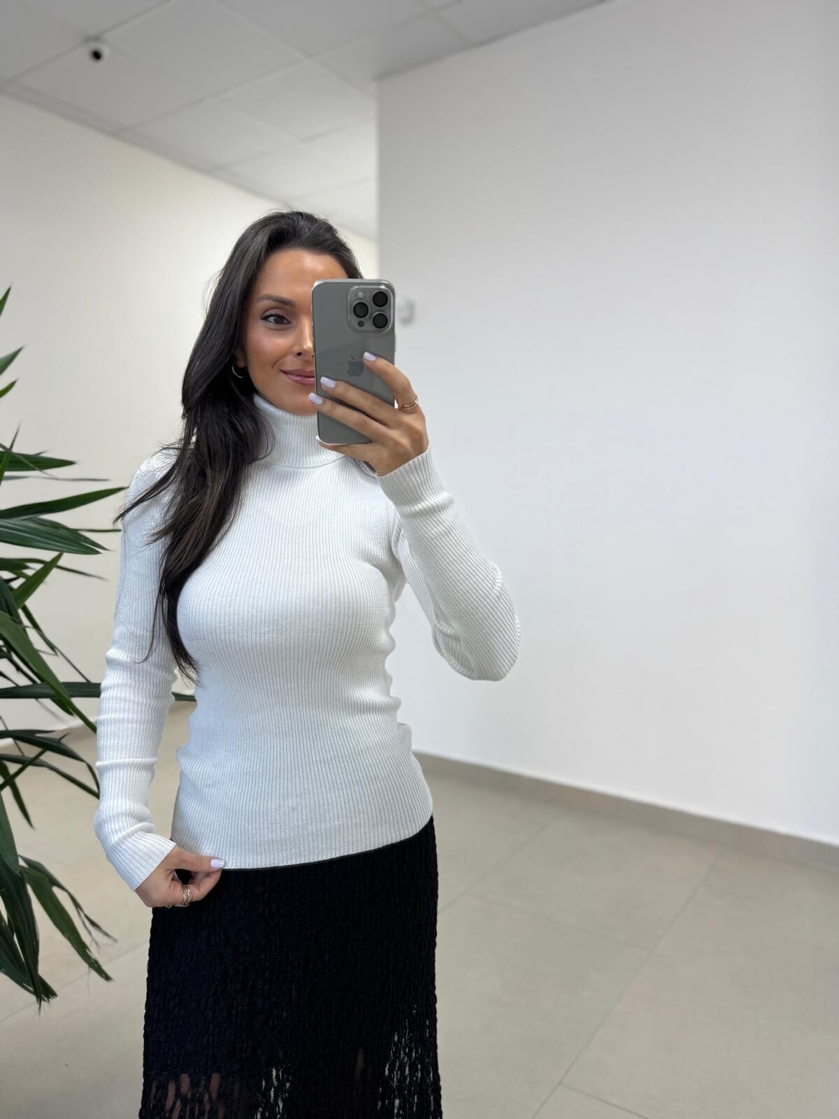 Orj. Marka 2419 Balıkçı Ekru Triko Kazak