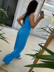Blaue Palazzo-Hose aus Leinen von Foo
