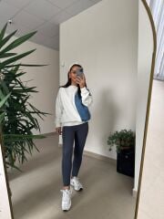 Dr 2501 Beyaz Denim Detaylı Sweat