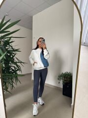 Dr 2501 Beyaz Denim Detaylı Sweat