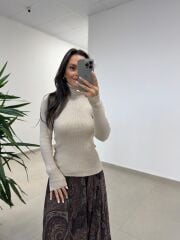 Orj. Marka 2419 Balıkçı Vizon Triko Kazak