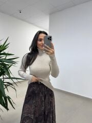 Orj. Marka 2419 Balıkçı Vizon Triko Kazak