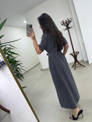 Cr 1005 Antrasit Kısa Kol Gömlek Elbise