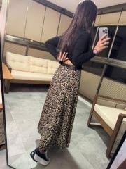 Kahve Leopar Desenli Yumoş Etek