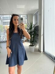 Bb 30075 Laci Denim Çan Elbise