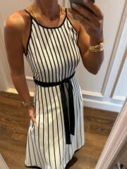 Sv 3061 Askılı Çizgili Elbise