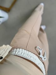 Gk White Waist Detailed Powder Trousers