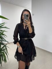 2200 Gold Çift Halka Tokalı Siyah Kemer