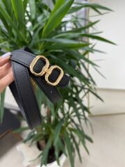 2200 Gold Çift Halka Tokalı Siyah Kemer