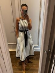 Sv 3061 Askılı Çizgili Elbise