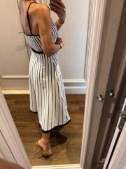 Sv 3061 Askılı Çizgili Elbise