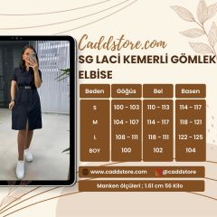 Sg Laci Kemerli Gömlek Elbise