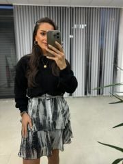 Siyah Bisiklet Yaka Kazak