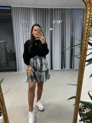 Siyah Bisiklet Yaka Kazak