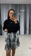 Siyah Bisiklet Yaka Kazak