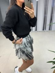 Siyah Bisiklet Yaka Kazak