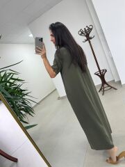 Cr 1005 Haki Kısa Kol Gömlek Elbise
