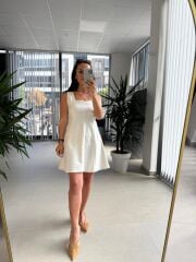 Bb 30075 Ekru Denim Çan Elbise