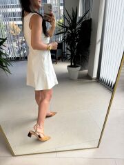 Bb 30075 Ekru Denim Çan Elbise